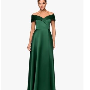 Xscape Strapless Green Evening Dress